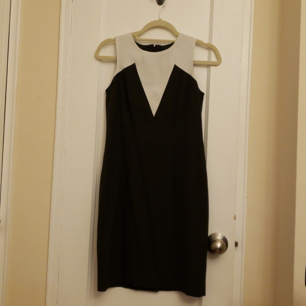 Ann Taylor Gray and White Dress